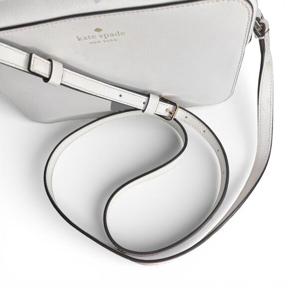 Kate Spade Sienna or Harper Crossbody Bag White Leather Camera Style Handbag - Picture 6 of 7